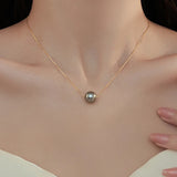 925 Silver Pearl Bead Choker Necklace Classic Jewelry