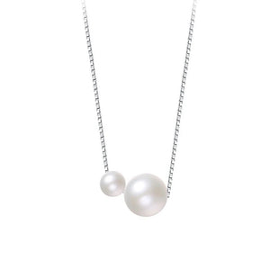 925 Silver Bead Pearl Choker Necklace Women Charm Jewelry Geometric Accessory