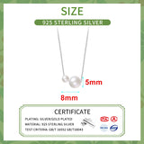 925 Silver Bead Pearl Choker Necklace Women Charm Jewelry Geometric Accessory