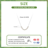 925 Silver Bead Pearl Choker Necklace Classic Jewelry