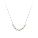 925 Silver Bead Pearl Choker Necklace Classic Jewelry