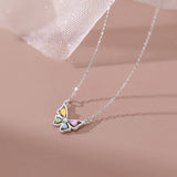 925 Silver Zircon Butterflies Choker Necklace Women Classic Jewelry