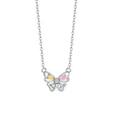 925 Silver Zircon Butterflies Choker Necklace Women Classic Jewelry