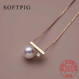 S925 Sterling Silver 14K Pearl Necklace OL Single Bead Sweater Chain