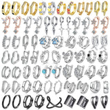 925 Sterling Silver Huggie Hoop Earrings with Rhinestones