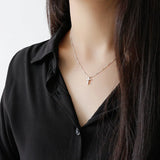 925 Silver Cross Dangle Pendant Necklace for Women