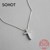 925 Silver Cross Dangle Pendant Necklace for Women