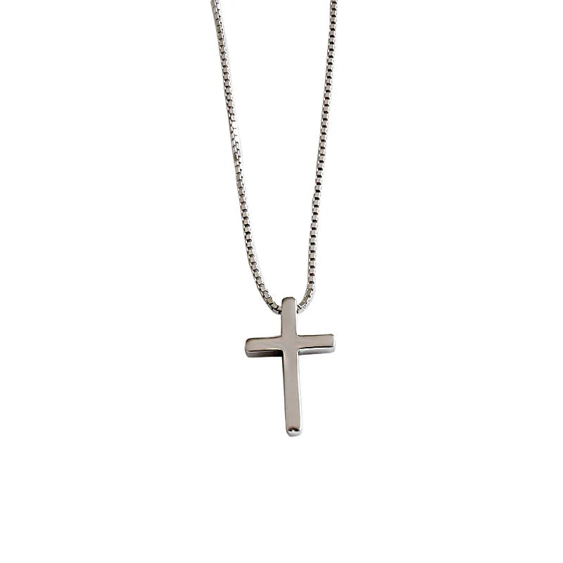 925 Silver Cross Dangle Pendant Necklace for Women