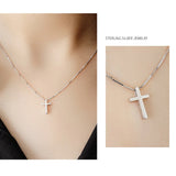 925 Silver Cross Dangle Pendant Necklace for Women