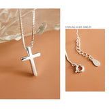 925 Silver Cross Dangle Pendant Necklace for Women