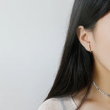 925 Sterling Silver Twisted C Shape Stud Earrings for Women