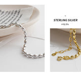 925 Sterling Silver Bead Choker Necklace for Women Wedding Jewelry