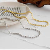 925 Sterling Silver Bead Choker Necklace for Women Wedding Jewelry