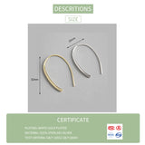 925 Silver U Shape Women Hoop Earrings Minimalist Style