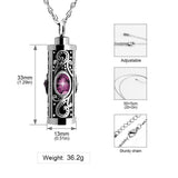 Purple Birthstone Fillable Vial Ashes Necklace Keepsake Pendant