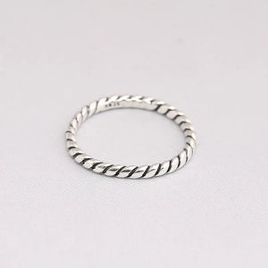925 Silver Ribbon of Love Ring European Jewelry