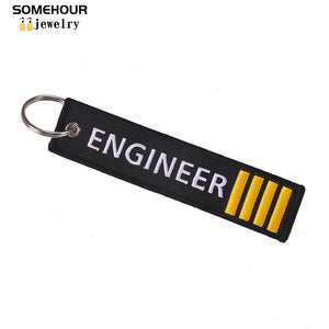 Embroidery Aviation Keychain Engineer Keyholder Ring Men Women