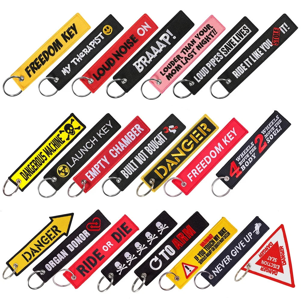 Embroidery Aviation Keychain Engineer Keyholder Ring Men Women