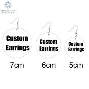 Custom African Wooden Drop Earrings with Personalized Photos