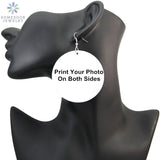 Custom African Wooden Drop Earrings with Personalized Photos