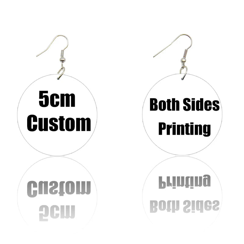 Custom African Wooden Drop Earrings with Personalized Photos