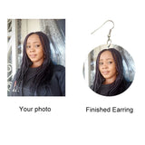 Custom African Wooden Drop Earrings with Personalized Photos