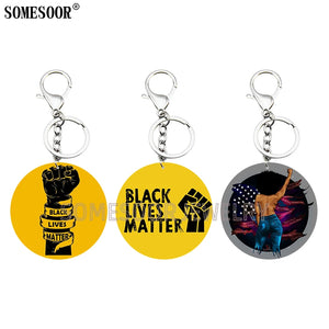 Customized Lives Matter Slogan Key Chains Bag Pendant