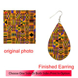 SOMESOOR Flat Teardrop African Wooden Earrings