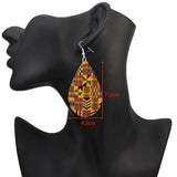 SOMESOOR Flat Teardrop African Wooden Earrings