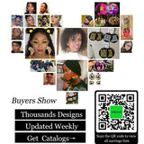 Personalized Photo Drop Earrings African Wood Dangle Jewelry