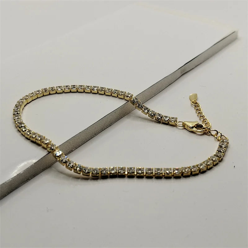 SOMILIA 18K Bracelet For Women S925 Sterling Silver Glitter Jewelry Gift