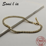 SOMILIA 18K Bracelet For Women S925 Sterling Silver Glitter Jewelry Gift