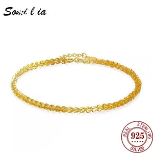 SOMILIA 18K Phoenix Bracelet 3.0mm 925 Sterling Silver Bracelet Gift
