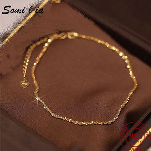SOMILIA 18K Golden Bracelet S925 Sterling Silver Bracelet