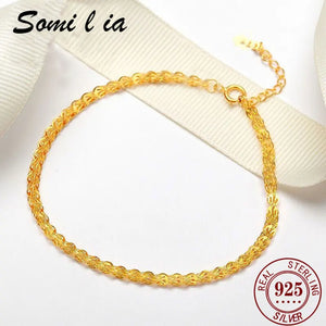 SOMILIA 18K Gold Phoenix Bracelet 3.0mm 925 Silver Water Jewelry Gift