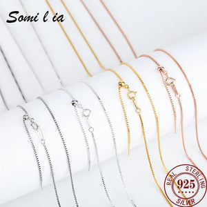 SOMILIA Necklace Box Chain choker Silver 925 jewelry necklace Neck for Women