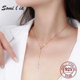 SOMILIA Necklace Box Chain choker Silver 925 jewelry necklace Neck for Women