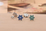 SOMILIA 3 Style Stud Earrings S925 Silver Screw Studs Antiallergic Body Jewelry