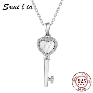 SOMILIA - 925 Silver Beloved Door Necklace with Shell Stone Pendant
