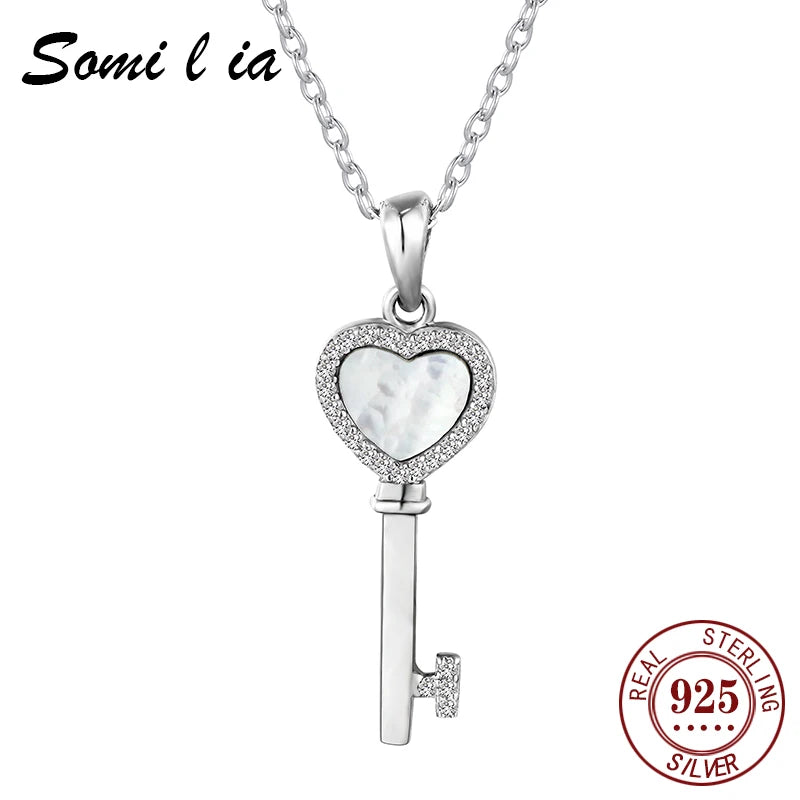 SOMILIA - 925 Silver Beloved Door Necklace with Shell Stone Pendant