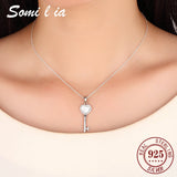 SOMILIA - 925 Silver Beloved Door Necklace with Shell Stone Pendant