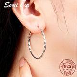 SOMILIA 925 Sterling Silver Hoop Earrings for Women