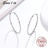 SOMILIA 925 Sterling Silver Hoop Earrings for Women