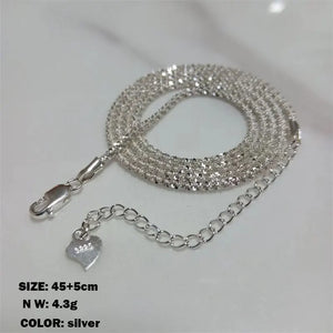 SOMILIA 18K Yellow Necklace Sterling Silver Clavicle Sweater Chain