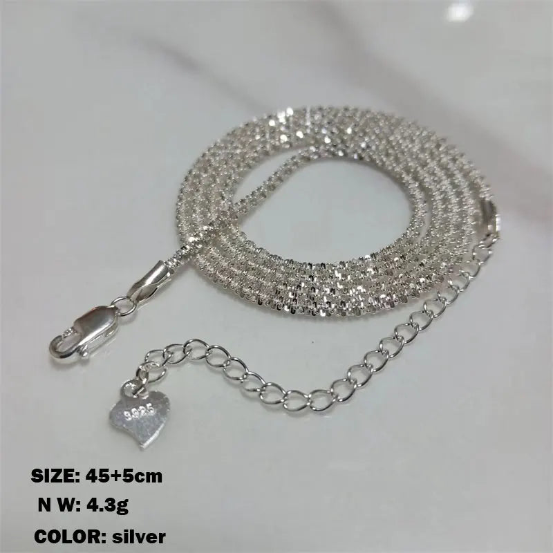 SOMILIA 18K Yellow Necklace Sterling Silver Clavicle Sweater Chain