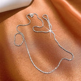 SOMILIA Italian Necklace S925 Sterling Silver Sparkling Clavicle Sweater Chain