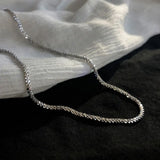 SOMILIA Italian Necklace S925 Sterling Silver Sparkling Clavicle Sweater Chain