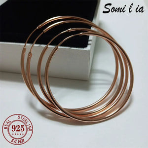 SOMILIA Big Hoop Earrings 925 Sterling Silver Women's Jewelry