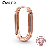 SOMILIA S925 Silver Earrings with Double-sided Diamond for Women