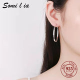SOMILIA 18K Plate Large Hoop Earrings 925 Sterling Silver Women's Earrings